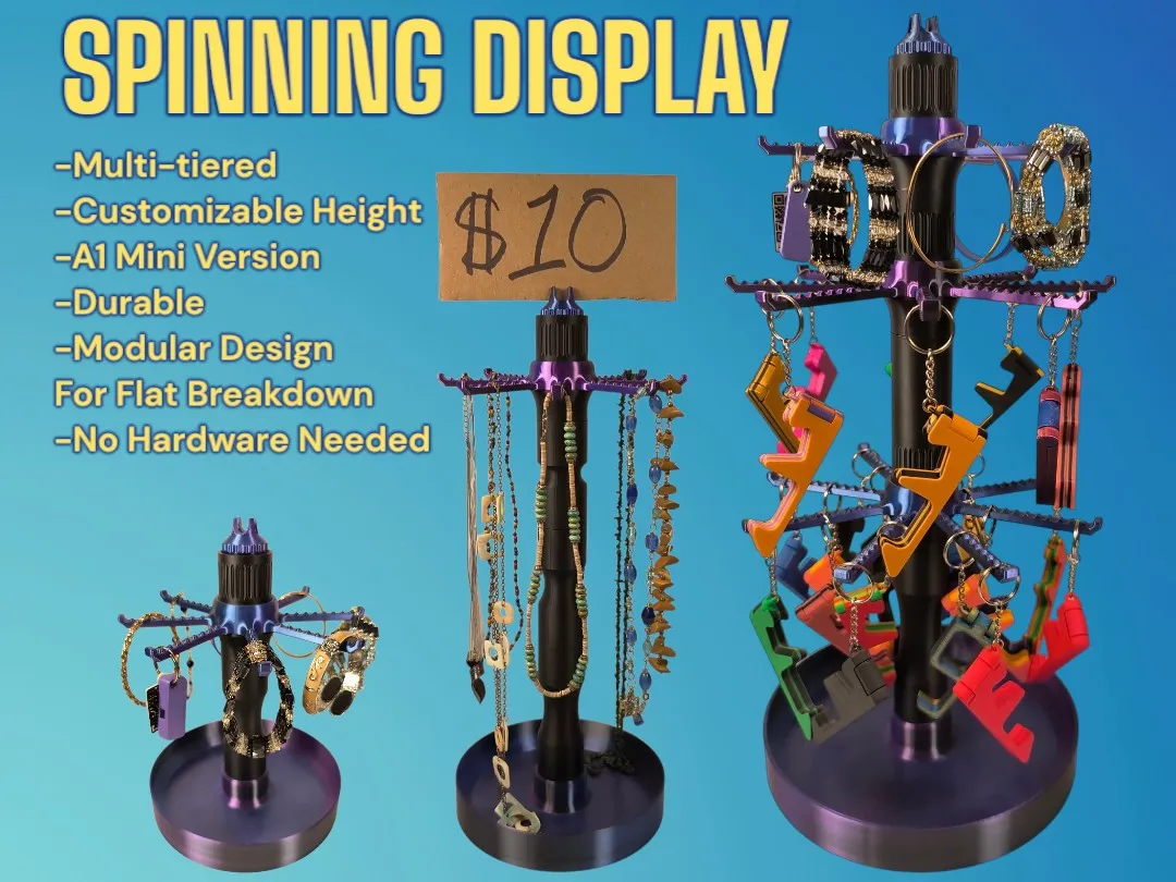 Modular Spinning Display for keychains & jewelry by Orangehead MakerWorld: Download Free 3D Models - 3D model önizlemesi