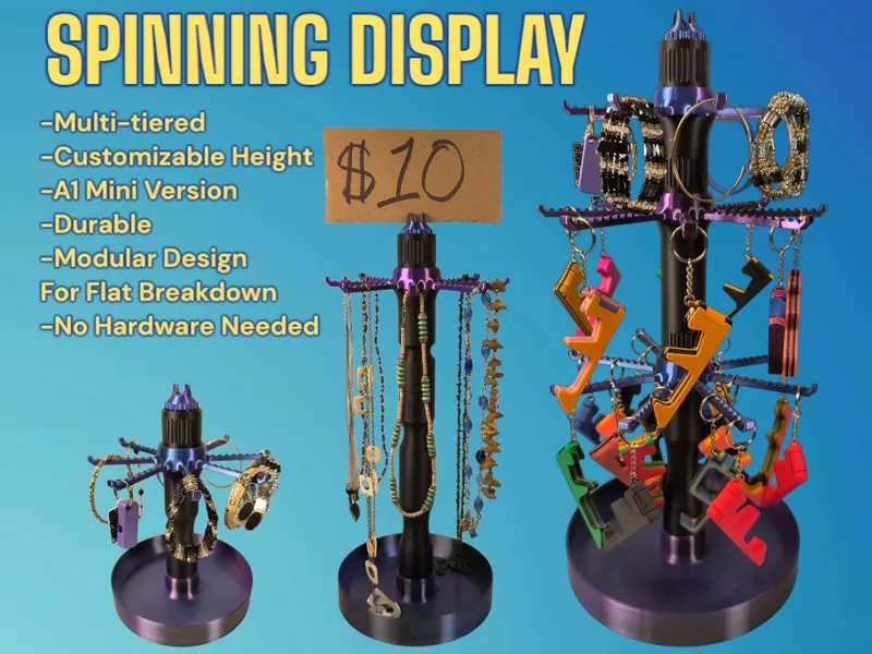 Modular Spinning Display for keychains & jewelry
