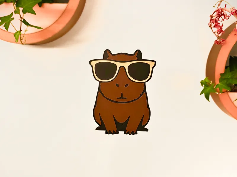 Capybara w/ sunglasses - wall art / fridge magnet