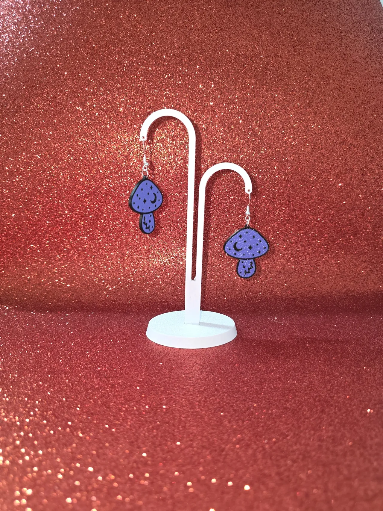 Enchanted mushroom earrings view 3