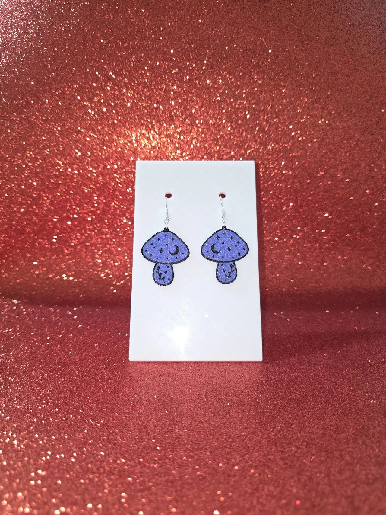 Enchanted mushroom earrings view 2