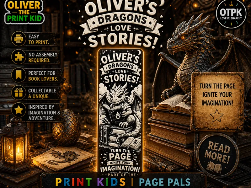 Oliver’s Dragons Love Stories Bookmark