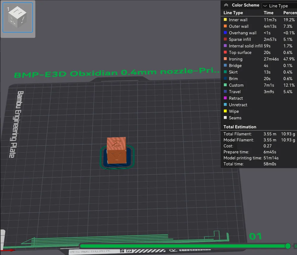 E3D Obsidian 0.4 Nozzle Print Profile PETG/PETG-CF by BMP_LLC