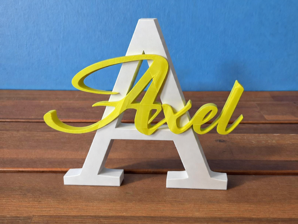 Axel & Axele Name Sign – Letter A with Script Name
