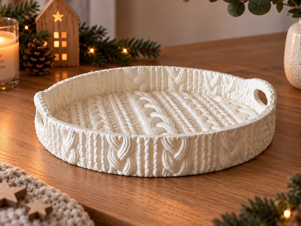 Bandeja decorativa con textura de punto - Modelo de impresión 3D ...