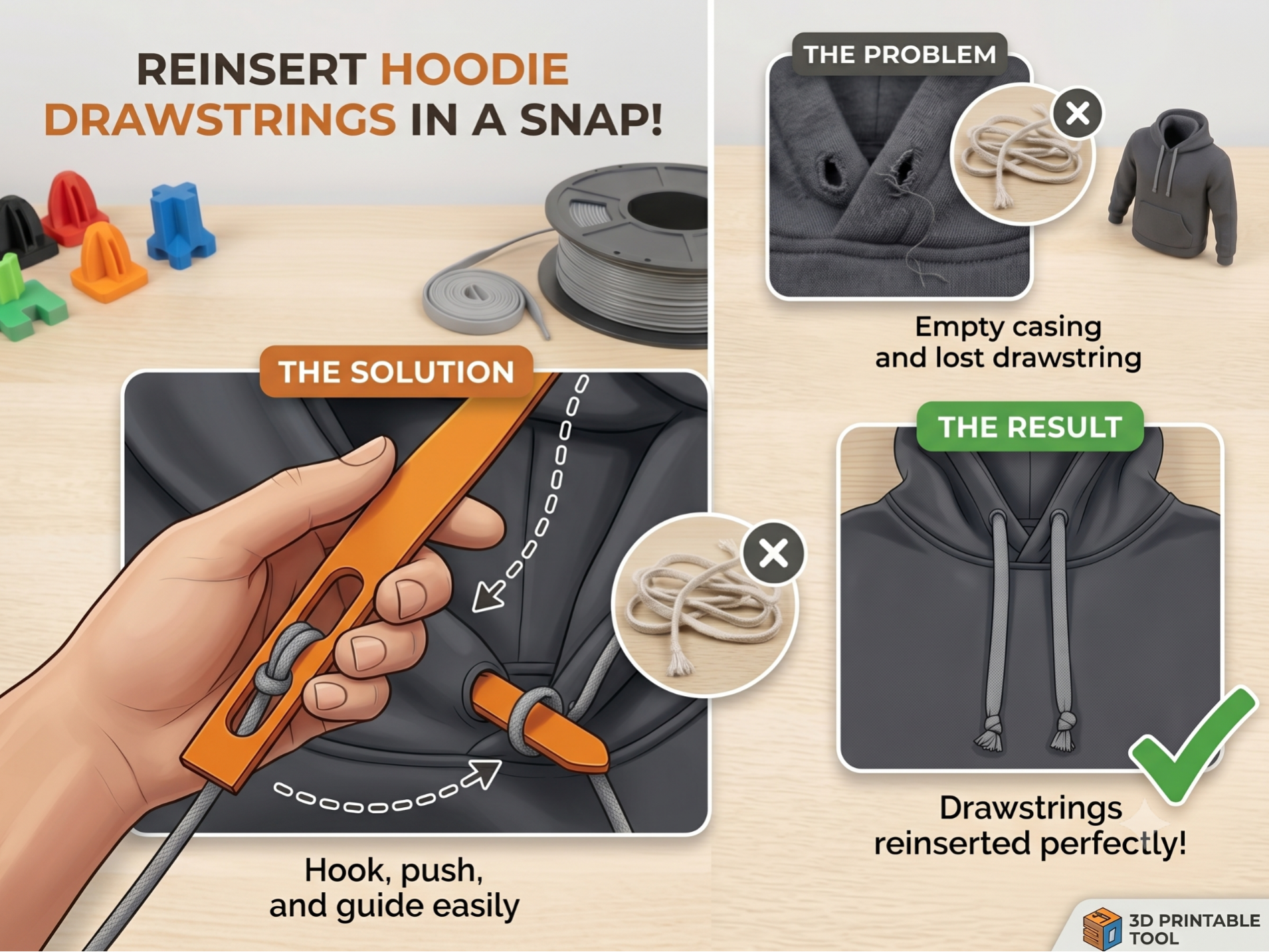 QuickLace: The Ultimate Hoodie Drawstring Threader