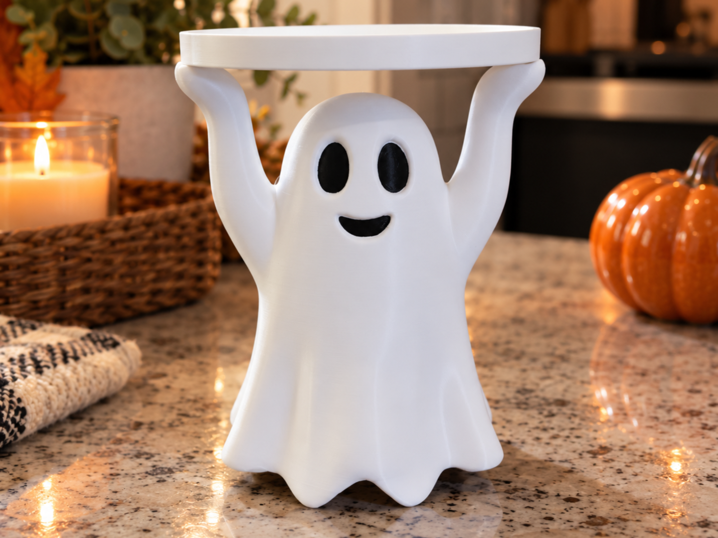 Cute Ghost Candle Holder – Halloween Home Decor - 1
