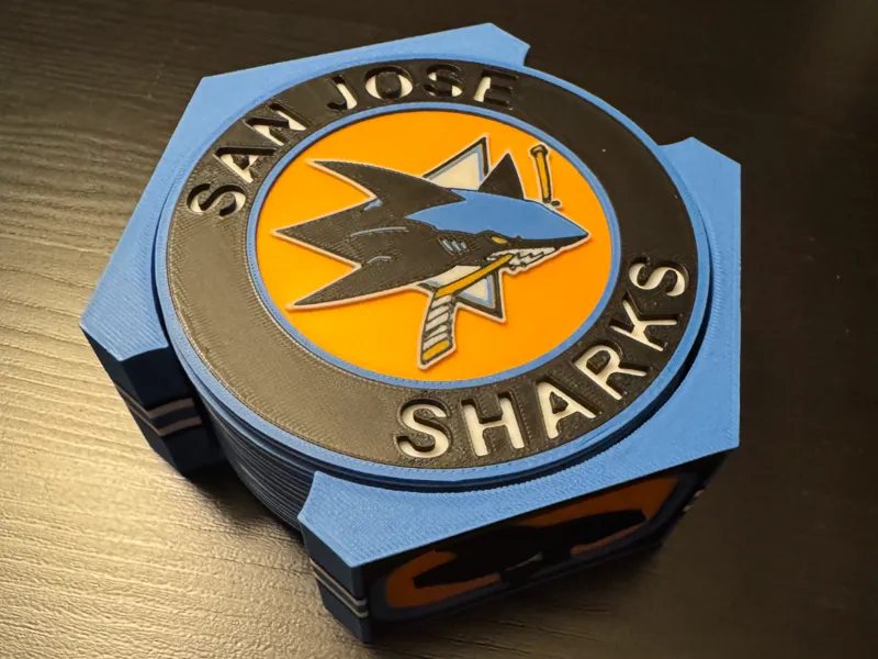 San Jose Sharks Coaster Set & Stand