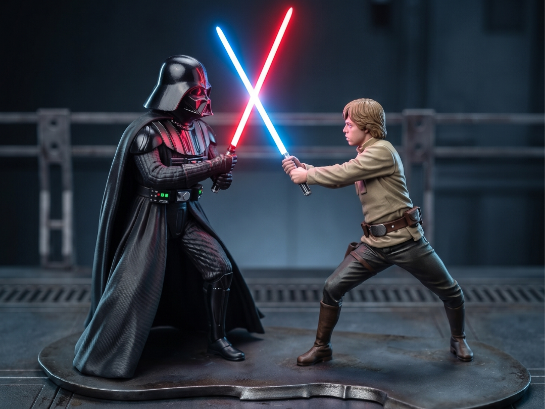 Darth Vader vs Luke Skywalker Duel on Death Star 