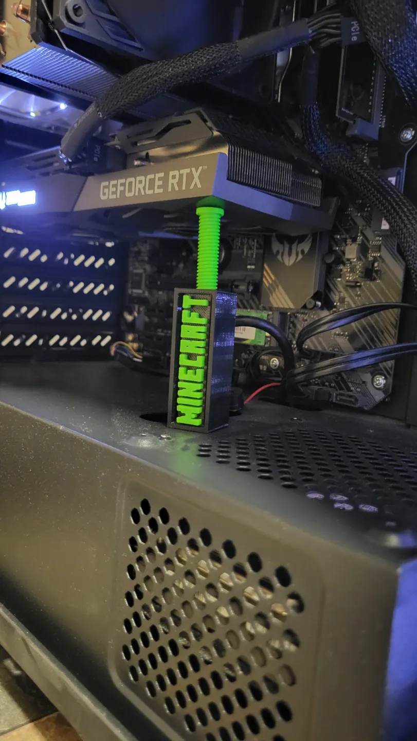 Minecraft Support Bracket Adjustable graphic card holder bracket Minecraft by CsTibikeee - MakerWorld