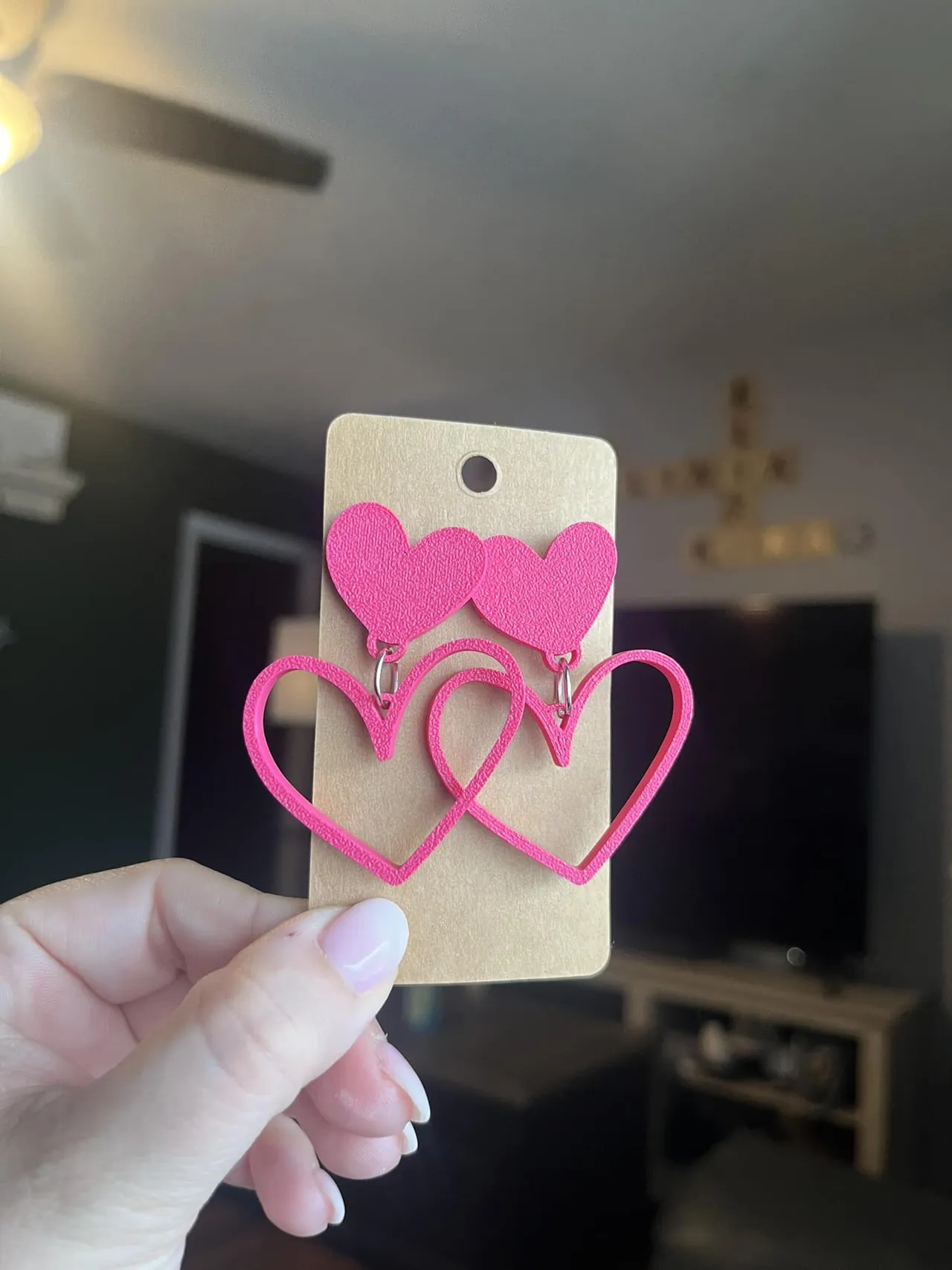 Heart Dangle Earrings: Valentines Day view 2