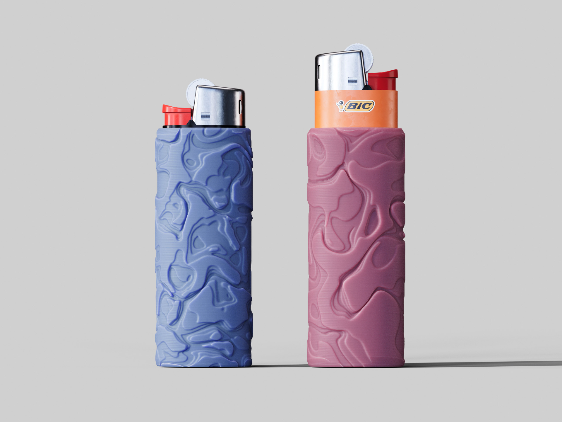 Bic Lighter Sleeve Topographic Wavy