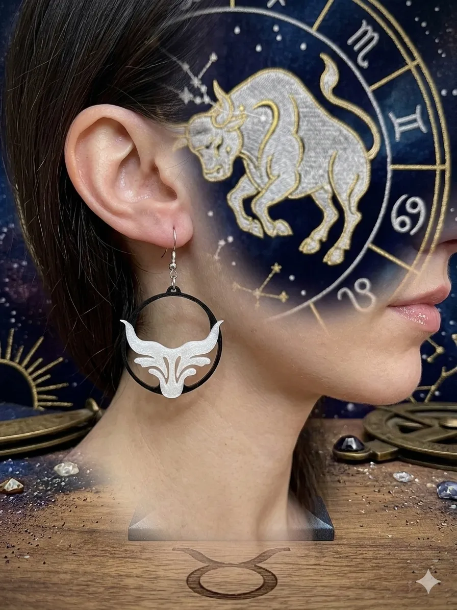 Taurus Earrings - Zodiac Series view 3
