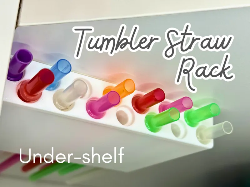 Tumbler straw storage rack