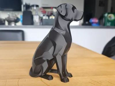 Low-Poly Elegance: Sitting Dog 
