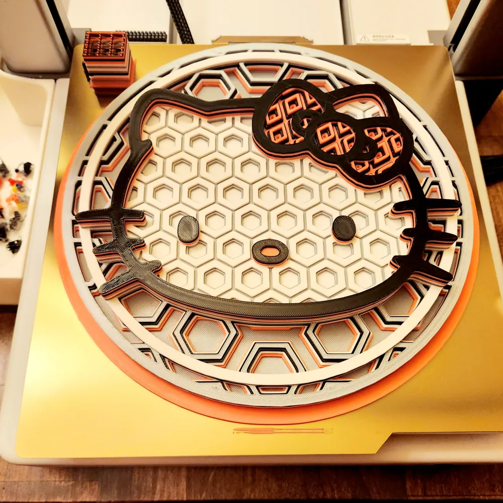Hello Kitty Dimensional Mosaic - Free 3D Print Model - MakerWorld