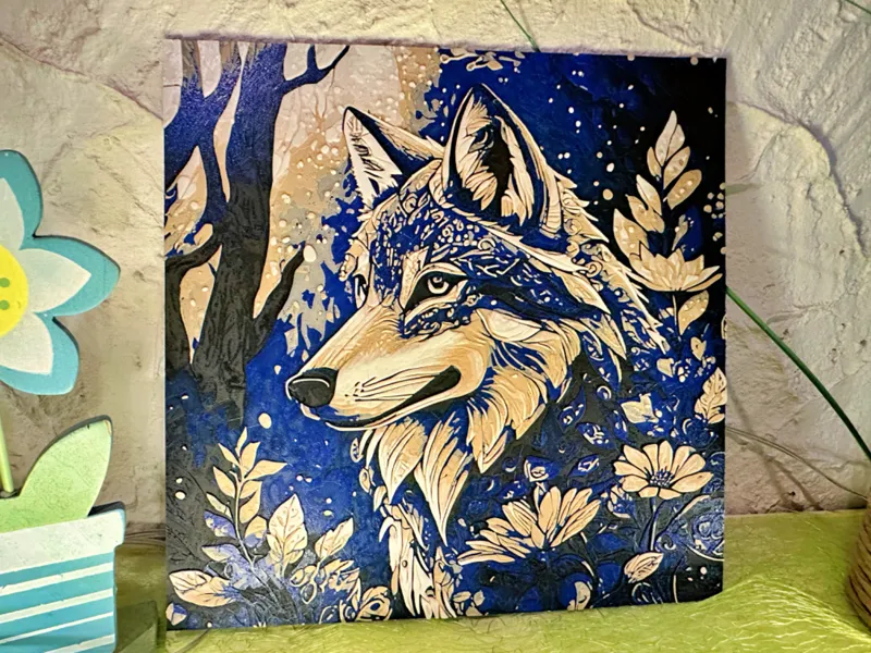 HueForge - Fantasy Flower Wolf 