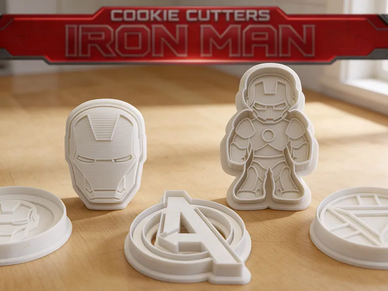 Iron man cookie cutters+stamp 