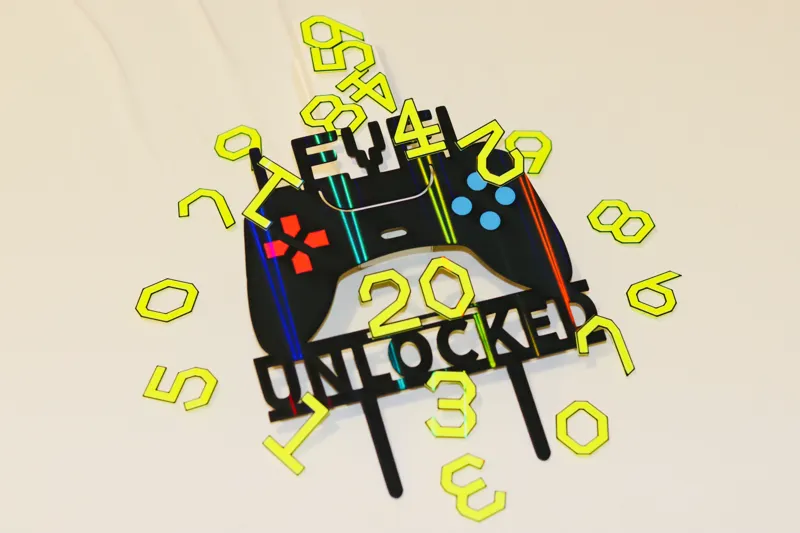 Level Unlocked - Modular Cake Topper - Happy Birthday