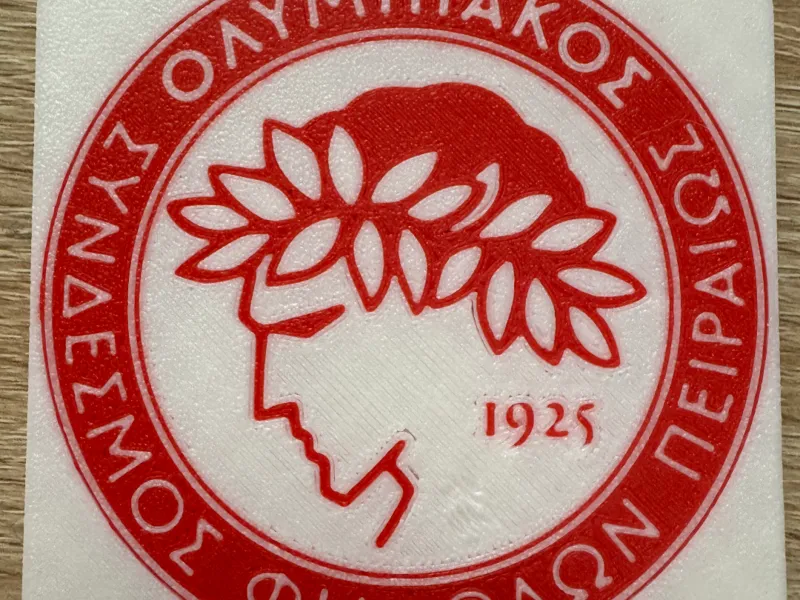 Olympiacos emblem coasters with base
