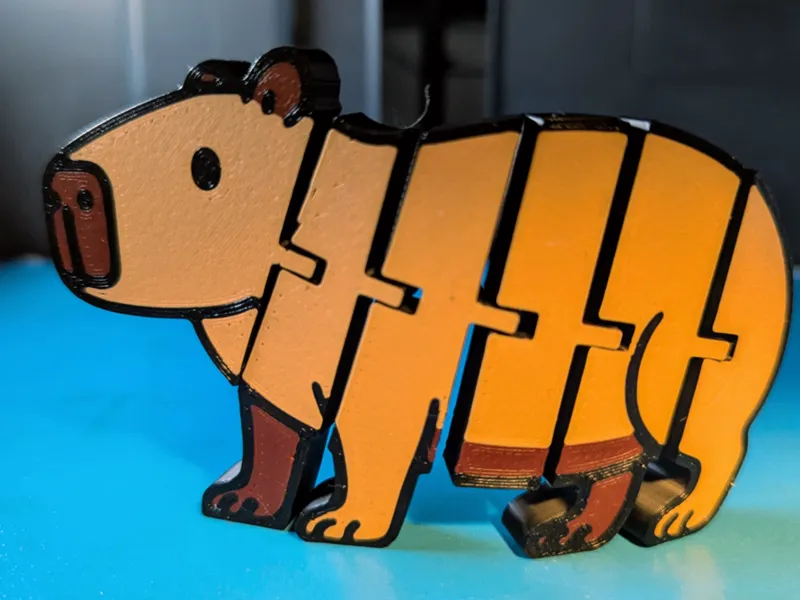 CAPYBARA flexi flexible fidget toy keychain