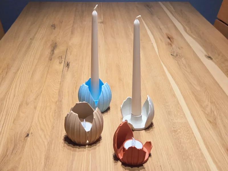 Egg Shell Stick Candle and LED Candle Holder