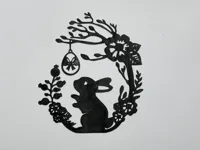 Silhouette de lapin avec œuf de Pâques et support — photo 4