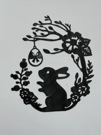Silhouette de lapin avec œuf de Pâques et support — photo 5
