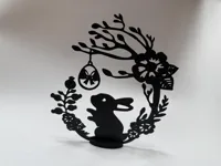 Silhouette de lapin avec œuf de Pâques et support — photo 1