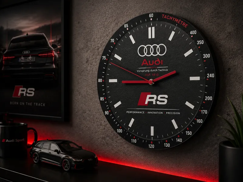 Horloge Murale Interchangeable – Édition Audi RS