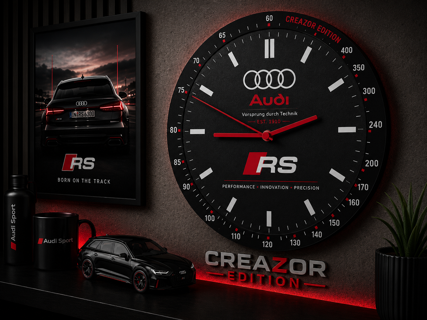 Horloge Murale Interchangeable – Édition Audi RS