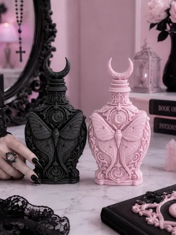 Estante o repisa: Goth Luna Moth Moon Decorative gothic Bottle — vista de referencia 2