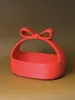 Creamy Bow Handle Basket 123X80X100mm