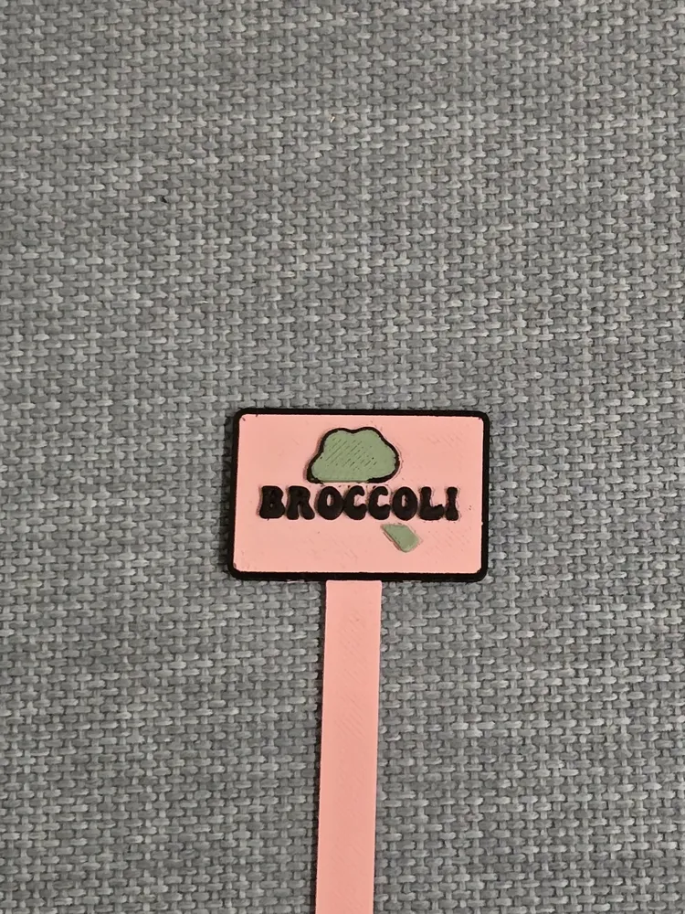 Broccoli Vegetable Garden Produce Label Sign - Free 3D Print Model ...