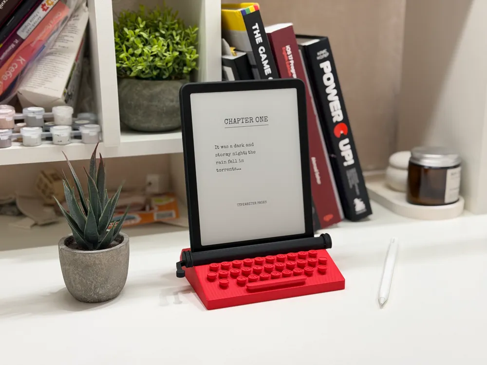Typewriter 1000 Typewriter Kindle & E-Reader Stand | Customizable - Free 3D Print Model ...