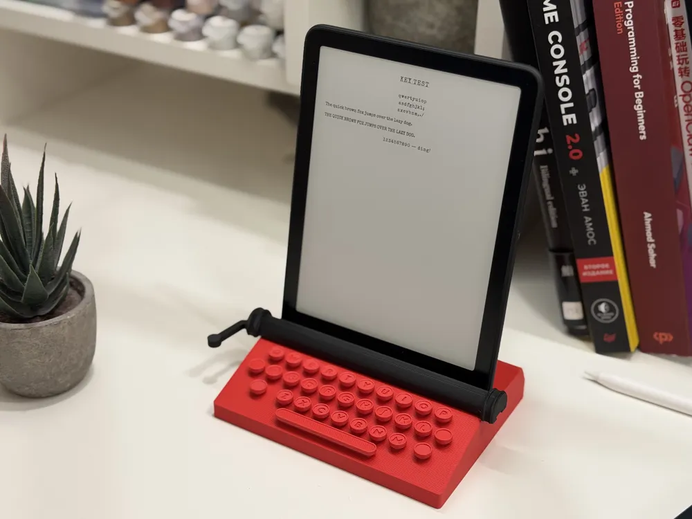 Typewriter Letters Buttons Typewriter Kindle & E-Reader Stand | Customizable - Free 3D Print Model ...