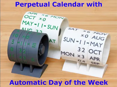 Perpetual calendar with automatic day of the week