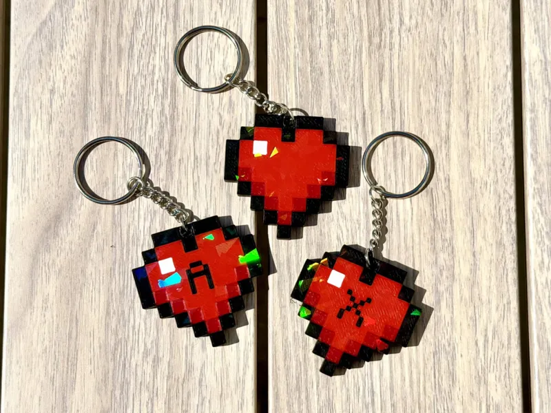 Minecraft Heart Name Keychain