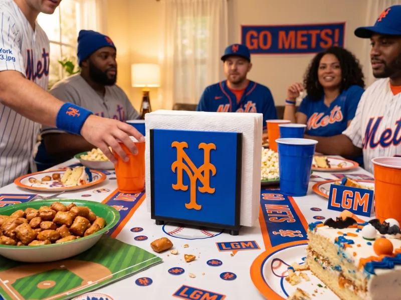 Interchangeable Napkin Holder - NY Mets Baseball