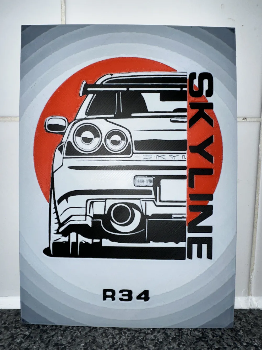 Nissan Skyline R34 Rear Hueforge by 3DMiyagiMakerWorld: Download Free ...