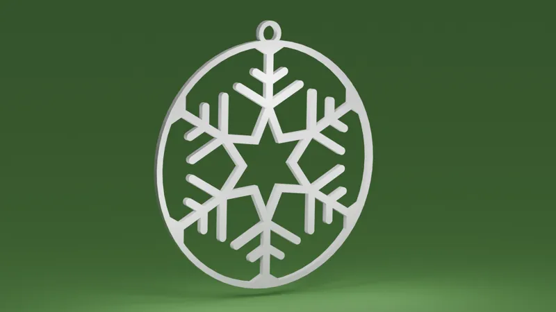 Snowflake 04 inside a bauble (Christmas tree ornament)