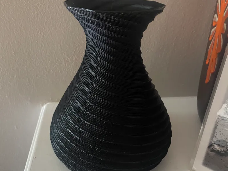 Black vase with a twist