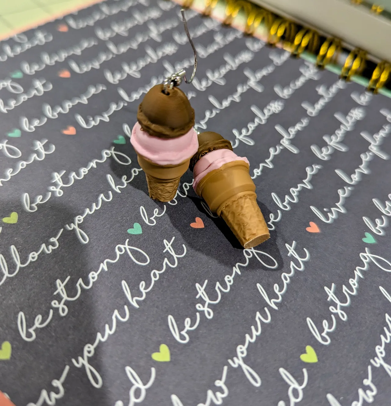 Sugar Cone Ice Cream Earrings view 2