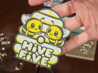 Hive Five Cute Bee Keychain