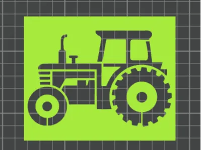 Tractor stencil 12 x 10cm Autumn/fall