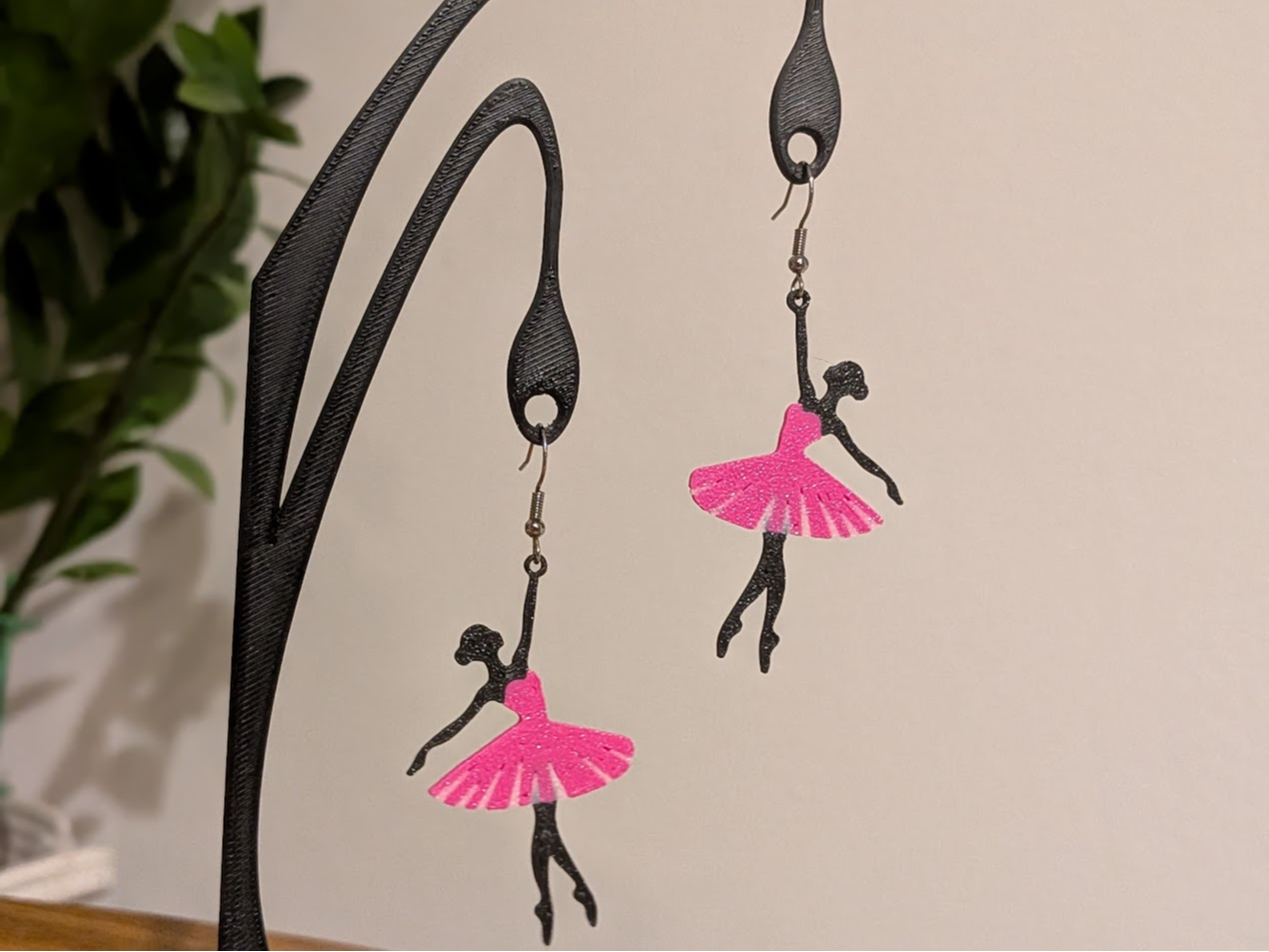 Ballerina Earrings – 3D Pendant Charms - 1