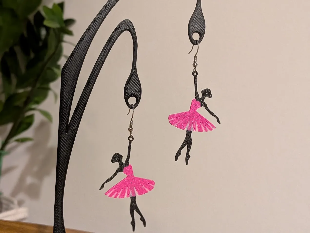 Ballerina Earrings – 3D Pendant Charms view 2