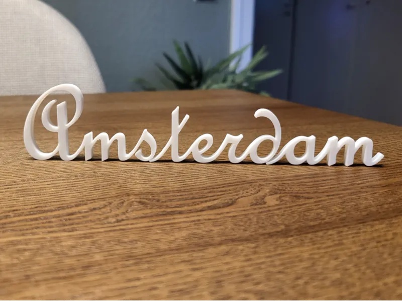 3D Printable City Name Display (Amsterdam)