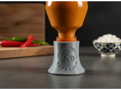 Upside down sauce Stand Siracha 