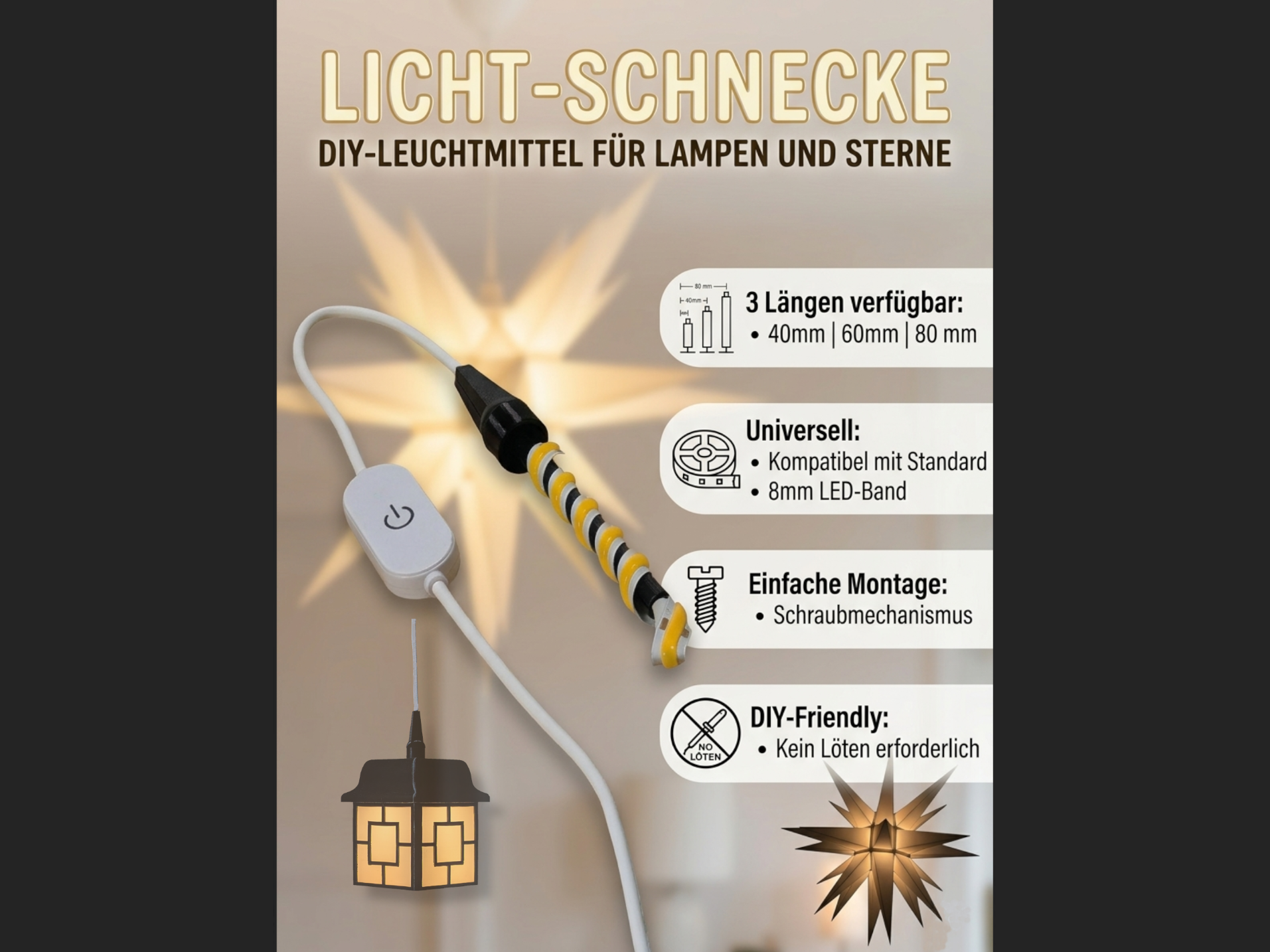 Licht-Schnecke: DIY-Lösung für Herrnhuter Sterne